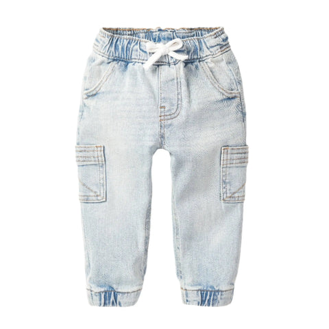Cargo Denim Jogger - Light Wash