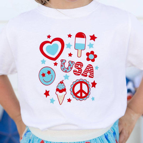 4th Of July Doodle Kids Shirt - Sweet Wink