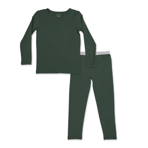 Kids Bamboo Pajama Set - Safari Green
