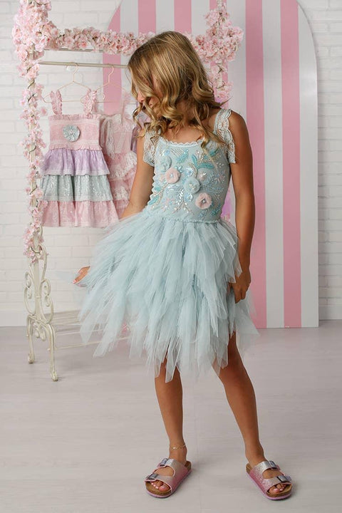 Fleur Emma Dress: Sky Blue - Ooh! La, La! Couture