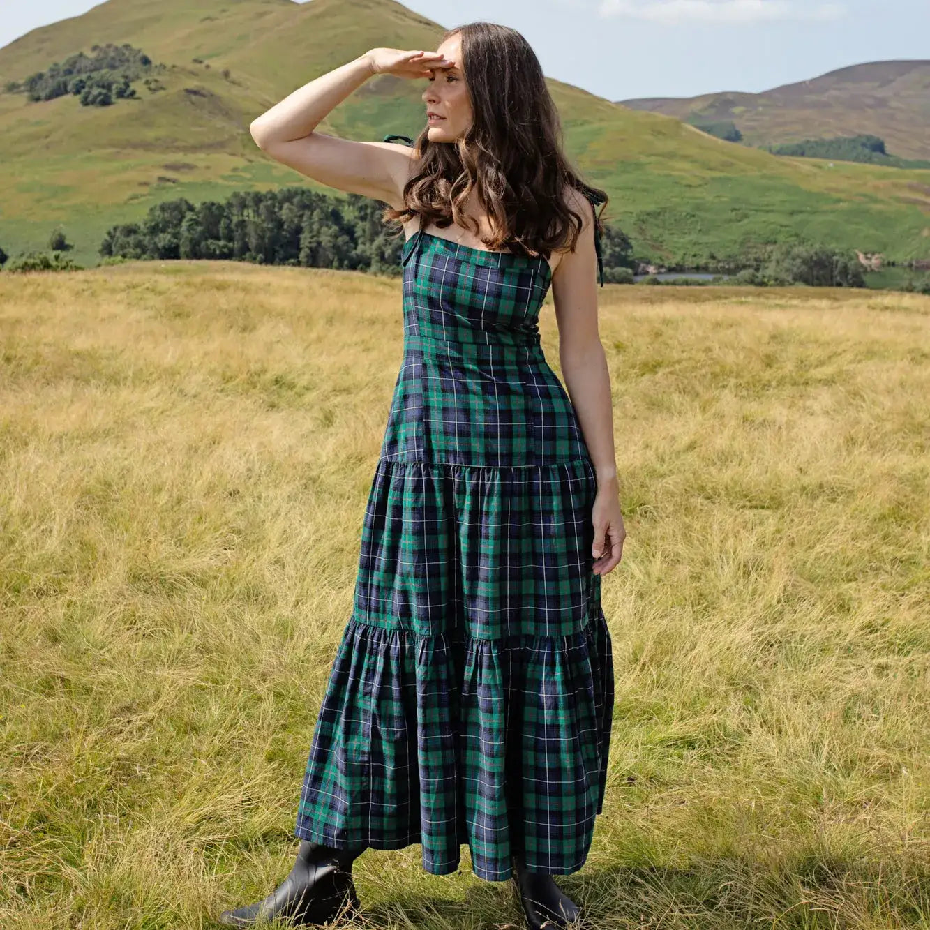 Womens Marilyn Dress - Green Tartan Womens Marilyn Dress - Green Tartan
