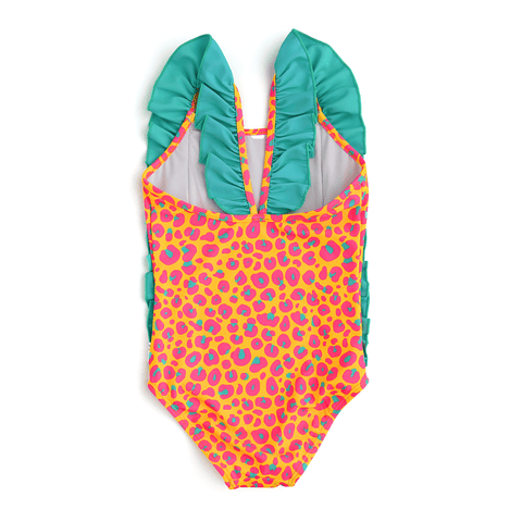 Kelly Cheetah Neon Girls One Piece Swimsuit - Gigi and Max