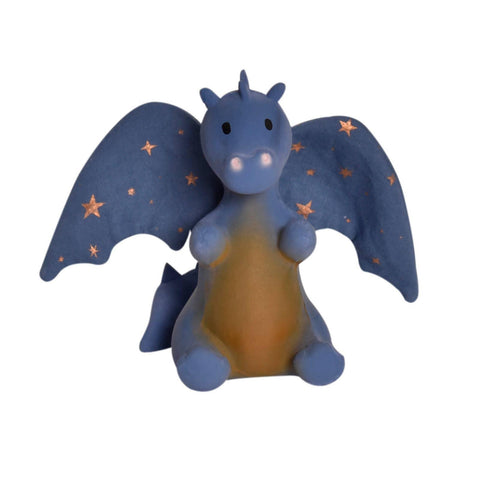 Baby Midnight Dragon - Natural Organic Rubber Rattle w/Crinkle Wings - Tikiri Toys