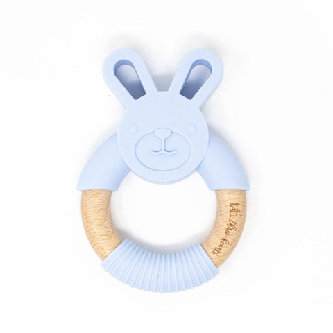 Bunny Ear Teether: Baby Blue - Three Hearts Modern Teething Accessories