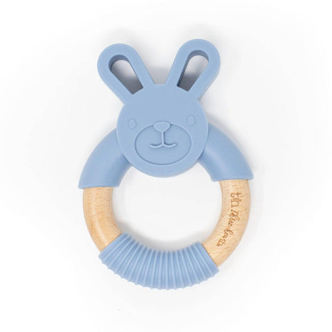 Bunny Ear Teether: Slate - Three Hearts Modern Teething Accessories