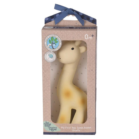 Giraffe - Natural Organic Rubber Teether, Rattle & Bath Toy - Butterbugboutique (7626025697538)