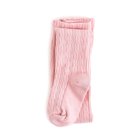 Little Stocking Co.-Little Stocking Co. - Light Pink Cable Knit Tights-#Butter_Bug_Boutique#