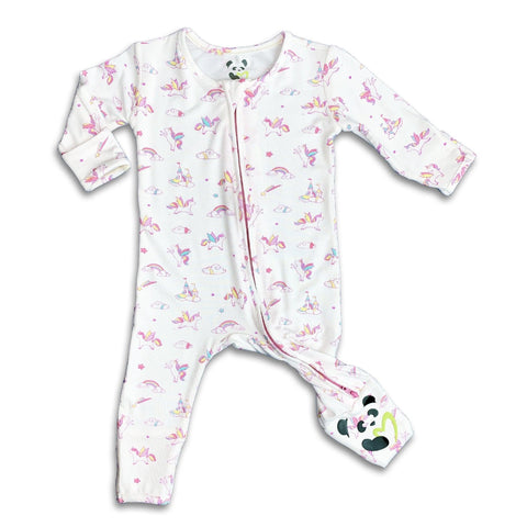 Unicorn Bamboo Convertible Footie - Butterbugboutique (6010232078486)