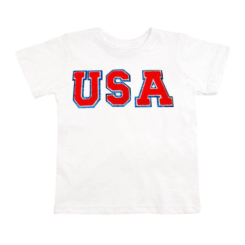 Sweet Wink-USA Patch Short Sleeve Shirt-#Butter_Bug_Boutique#
