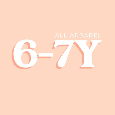 All in stock 6-7 year apparel at Butter Bug Boutique