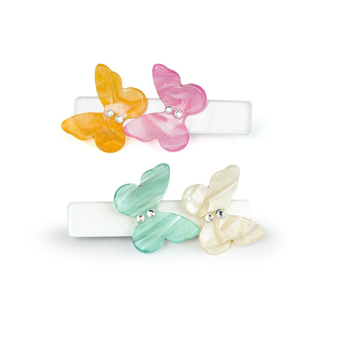 Butterflies Pearlized Pastel Hair Clips