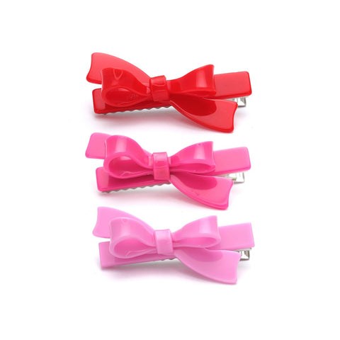 Bows Red Pink Shades Hair Clips