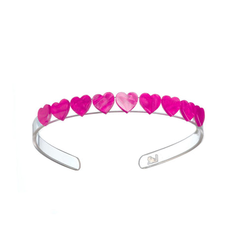 Pink Glitter Hearts Headband