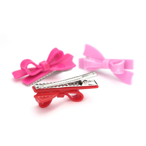 Bows Red Pink Shades Hair Clips