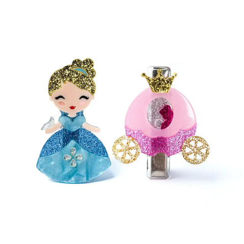 Cute Doll Blue Dress & Carriage Hair Clips