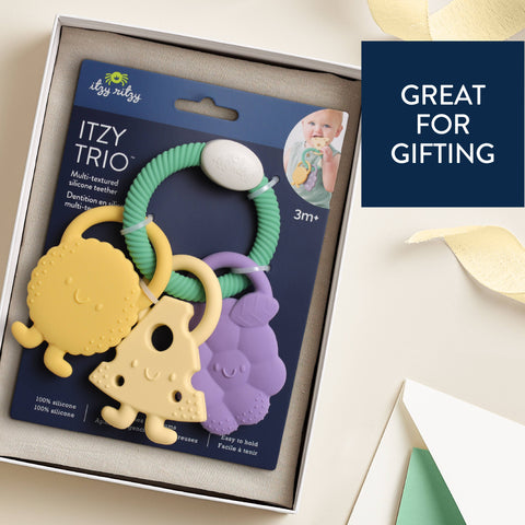 Itzy Trio™ Multi-textured Silicone Teething Ring - Charcuterie