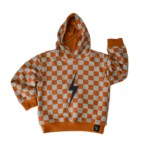 Checkered Spark Hoodie (Rust)