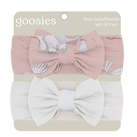 Baby Girl Pink Storks Headband Set