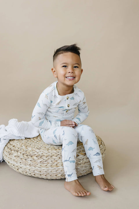 Snugglesaurus Bamboo Henley PJ Set