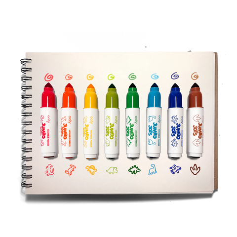 Jumbo Jots Dual Tip Dinosaur Stamp Markers