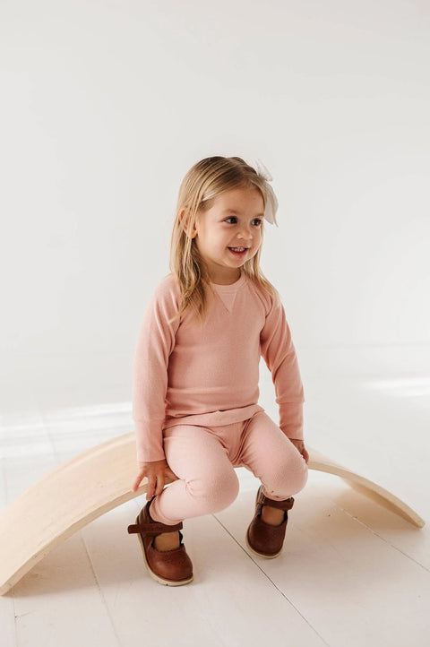 Ribbed Leggings - Misty Rose