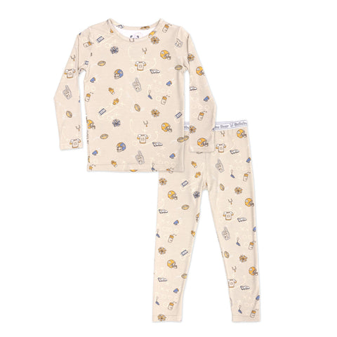 Football Bamboo Kids Pajamas Two-Piece Set