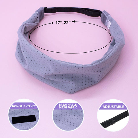 Adjustable No Slip Mesh Sport Headband - Gray