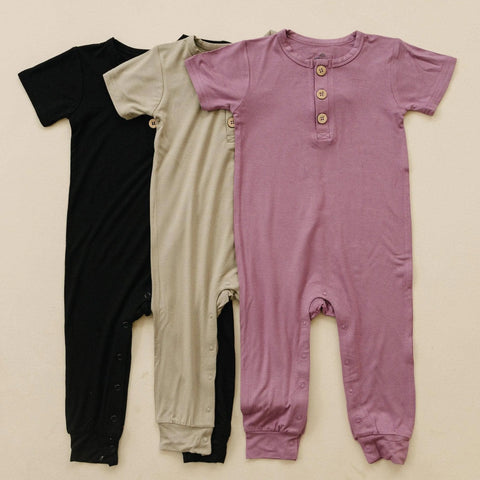 White Bamboo Henley Romper