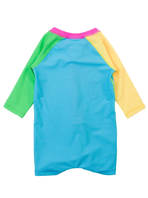 Neon Color Block One Piece Rash Guard