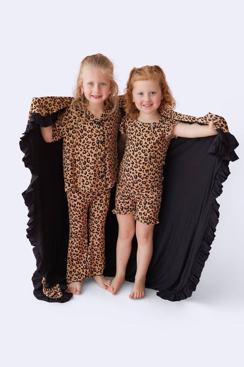 Girls Flare Bamboo Pajama Set - Leopard Dream