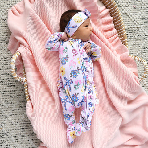 Evie Ruffle Zip Bamboo Pajama