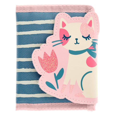 Kids Tri-Fold Wallet - Pink Kitty Cat