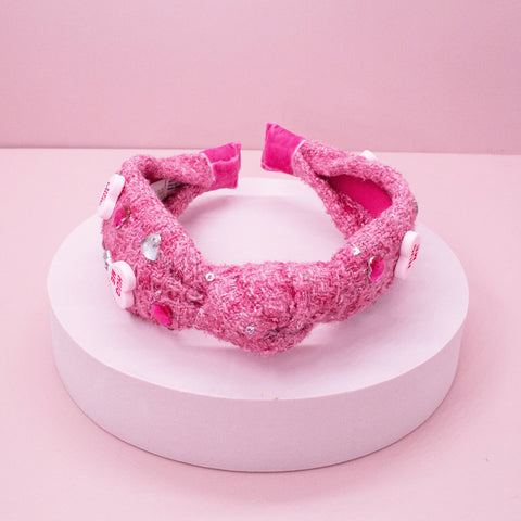 Embellished Knot Headband - Candy Valentines Day Heart