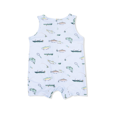 Sleeveless Shortie Romper - Fishing