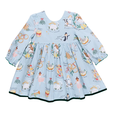 12 Days of Christmas Girls Amma Dress - Pink Chicken