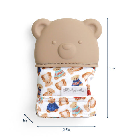 Itzy Silicone Teething Mitt™ - Vintage Bear