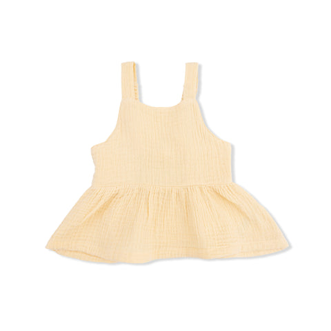 Peplum Tank with Wide Leg Pant - Micro Gingham Blue Blizzard