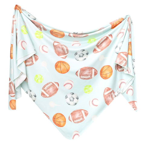 Knit Swaddle Blanket - Sports Medley