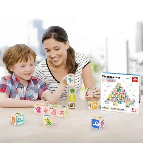 PicassoTiles 1" Magnetic Cubes Set (36 Pieces)