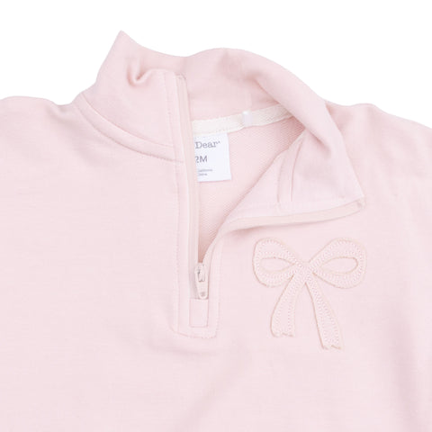 Half Zip Sweatshirt - Veiled Pink Bows