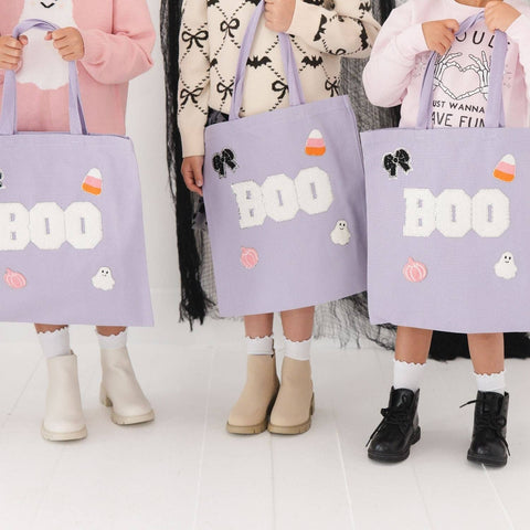Boo Trick or Treat Patch Halloween Tote for Kids