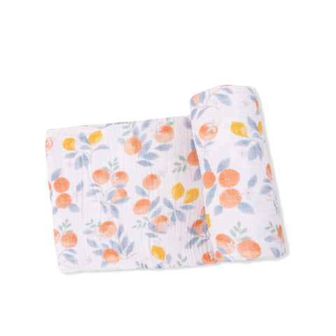 Muslin Swaddle Blanket - Citrus Floral