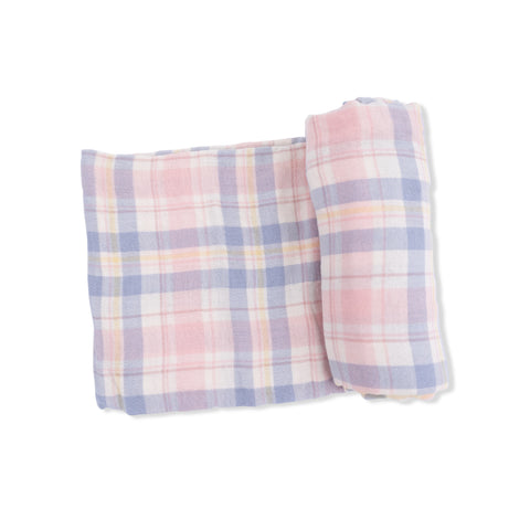 Muslin Swaddle Blanket - Dusty Plaid