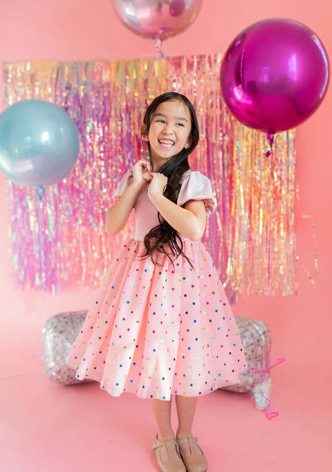 Diana Dress - Soft Pink Confetti