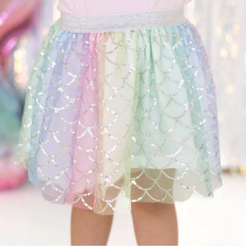 Rainbow Mermaid Girls Tutu Skirt