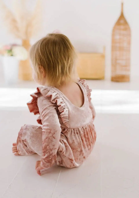 Mabel Bubble Baby Romper in Crushed Blush
