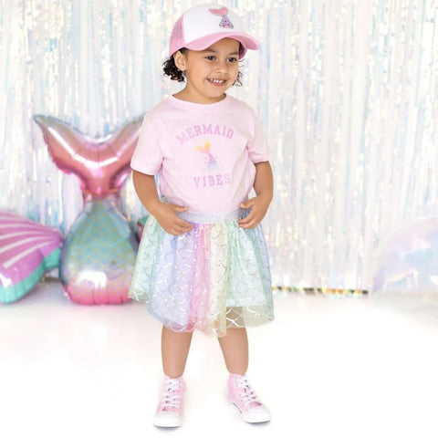 Rainbow Mermaid Girls Tutu Skirt