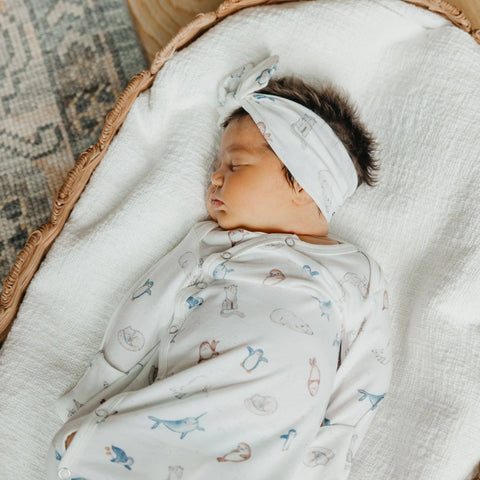 Newborn Knotted Gown - Arctic Wonder