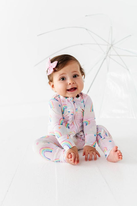 Rainbow Skies Ruffle Convertible Romper