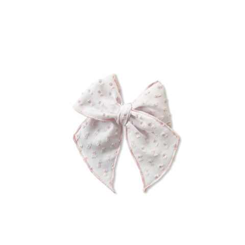 Vintage Textured Pink Dotted Elle Bow 